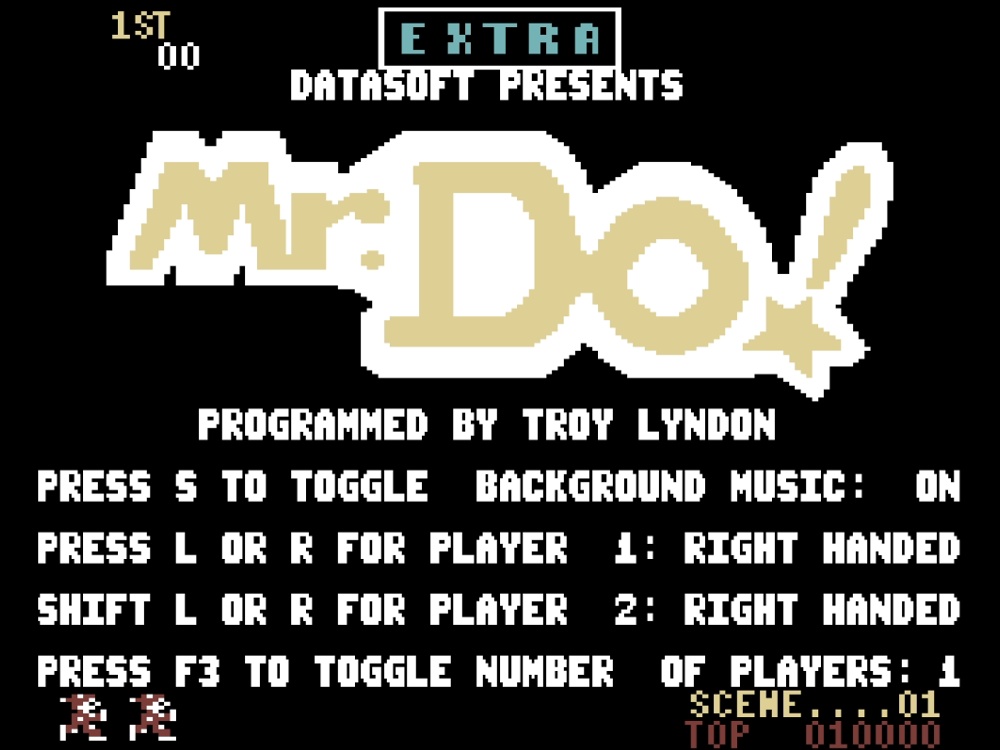 Title Screen of Mr. Do! for Commodore 64